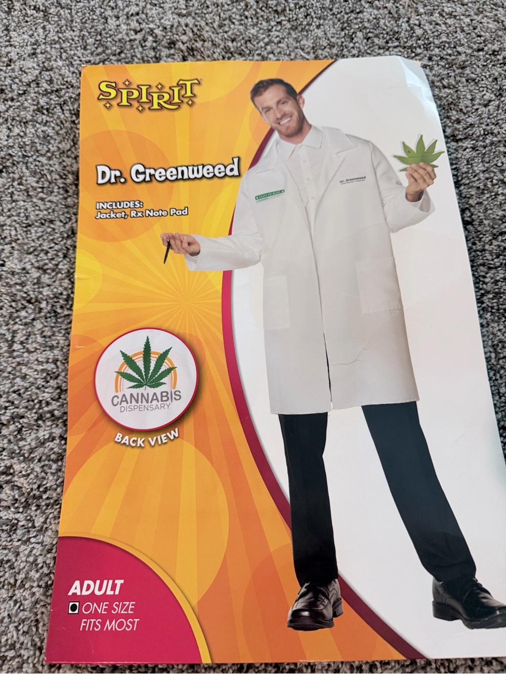 Spirit Dr. Greenweed White Lab Coat with Green Dispensary Logos